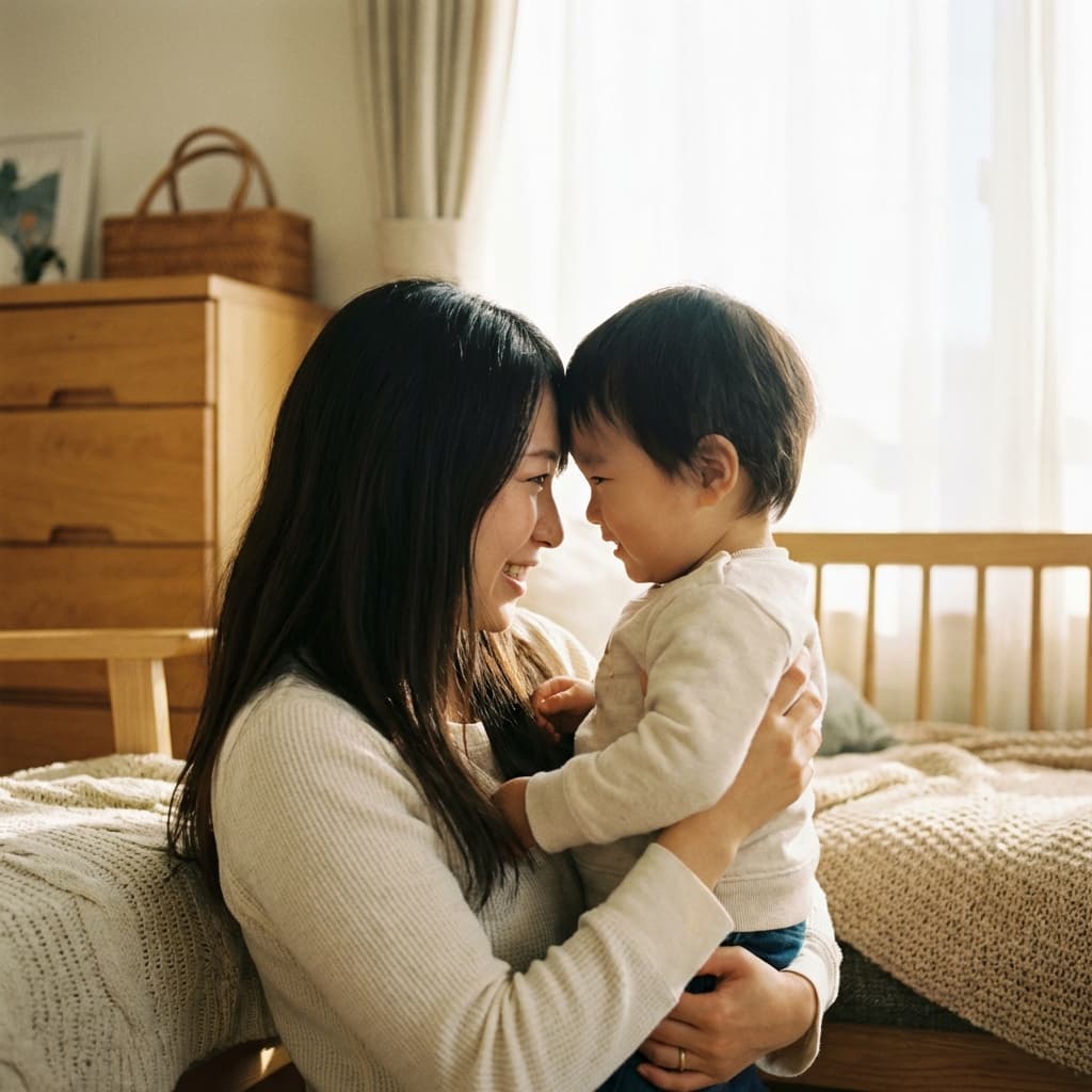 Mother holding child